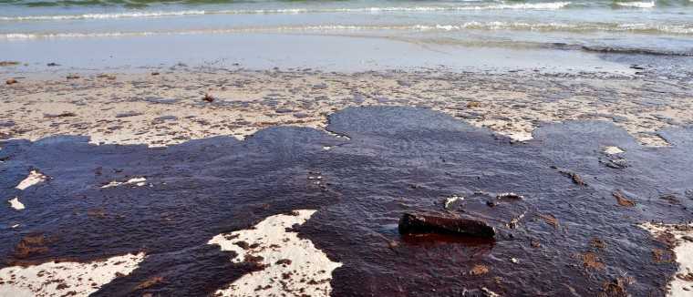 Oil Spill On Beach