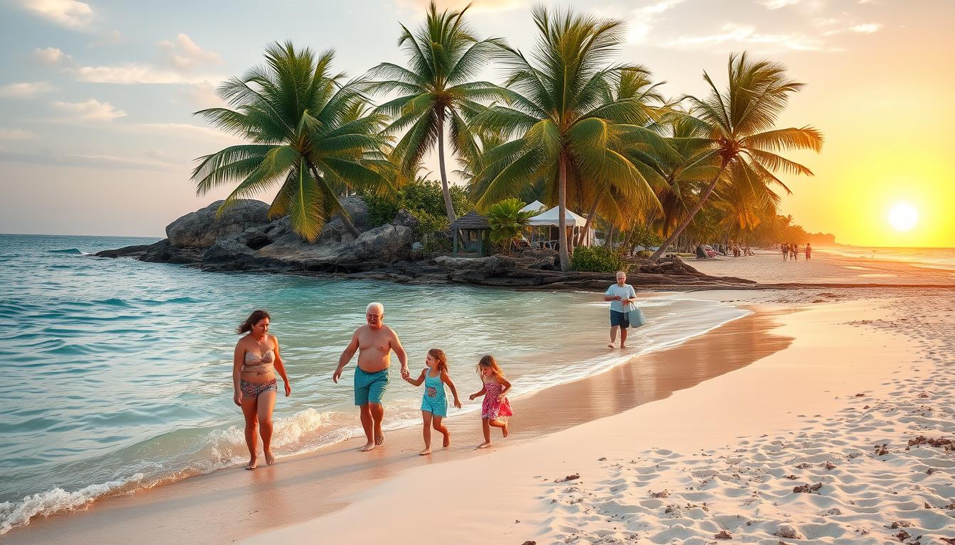 Eco-friendly beach during optimal season